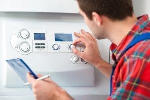engineer doing a boiler upgrade